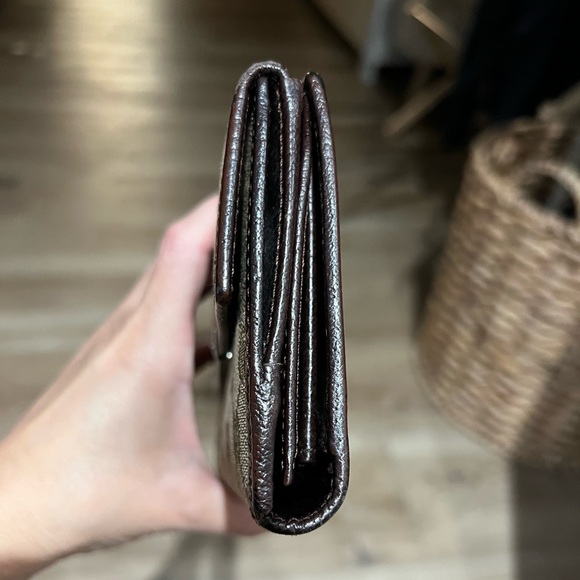 Authentic Gucci Monogram Brown Canvas Long Wallet